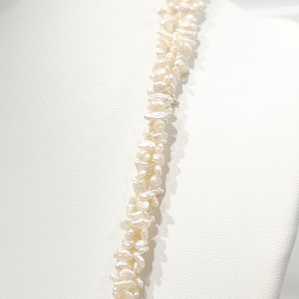 Vintage Pearl Necklace Genuine Freshwater Pearl 30" Beaded Multistrand Cream - Picture 13 of 16